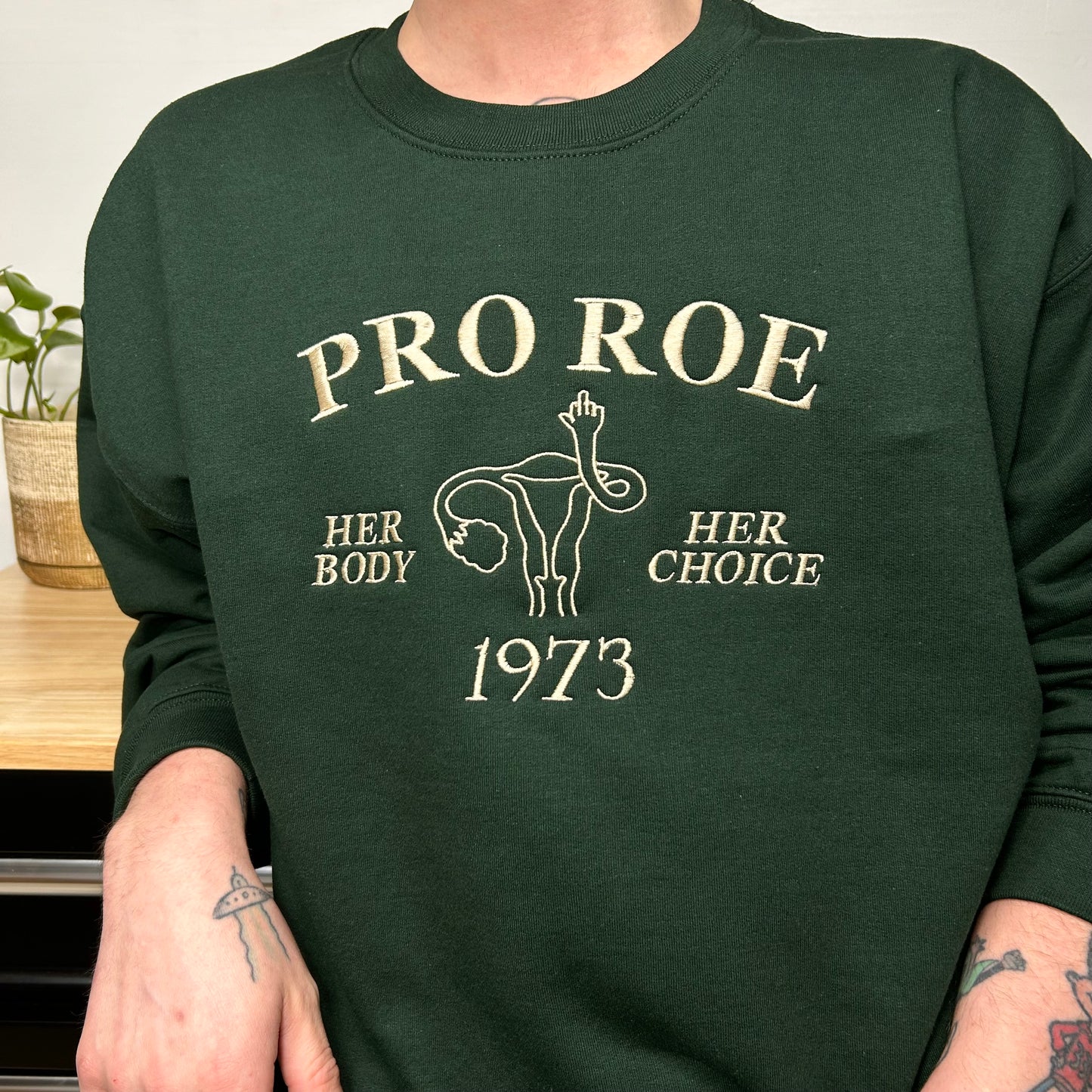 Pro Roe Embroidered Crewneck | Roe V Wade