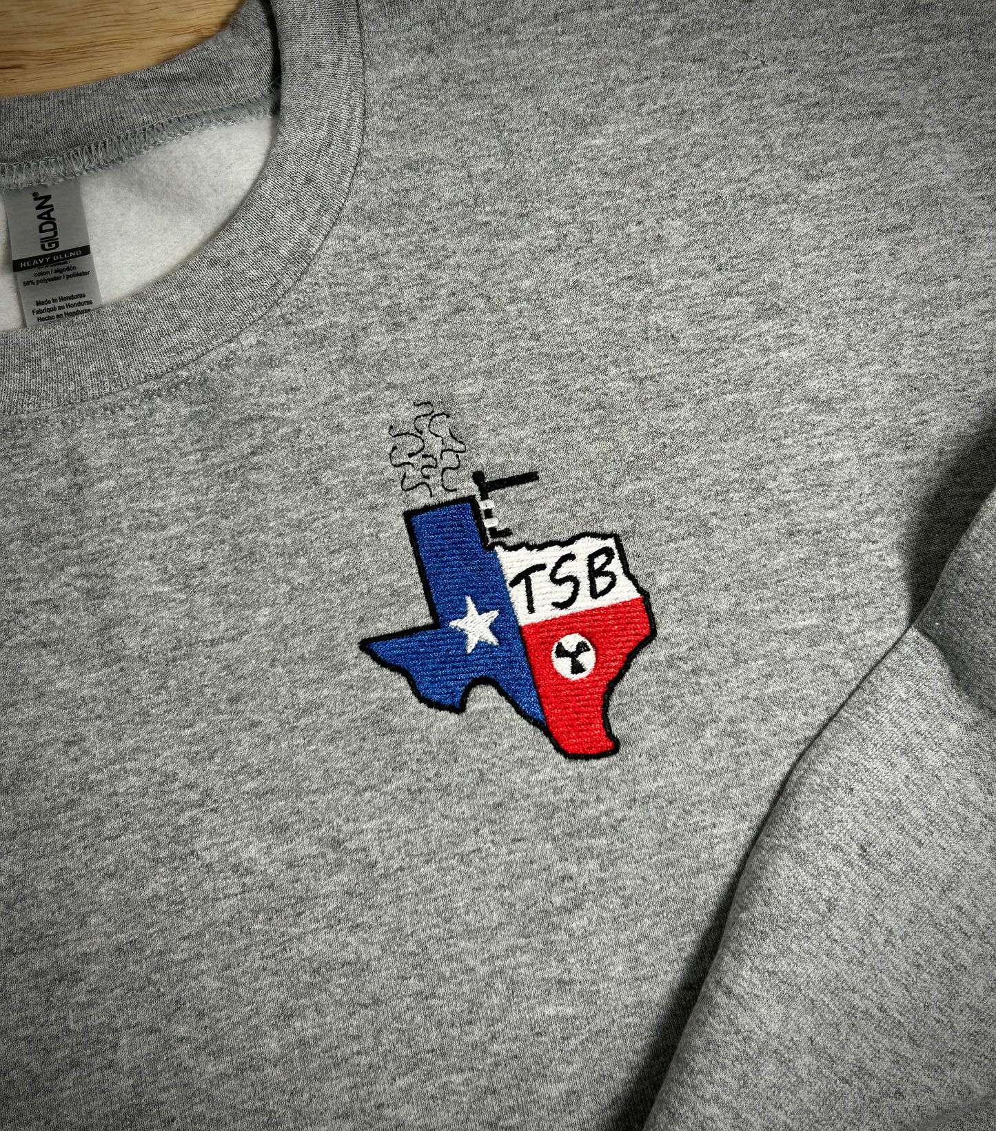Texas Stick Burners Embroidered Crewneck (Left Chest Logo)
