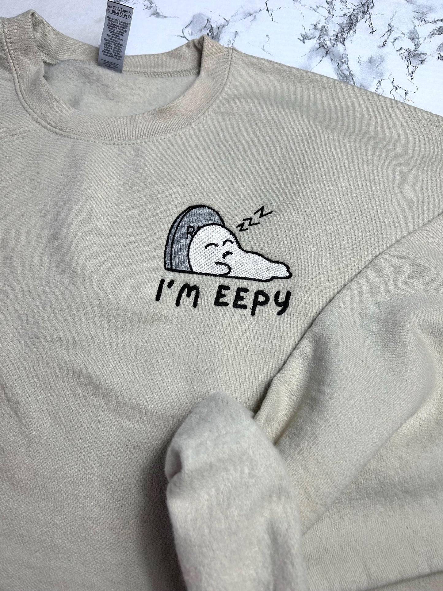 I’m eepy Ghost Embroidered Unisex Crewneck