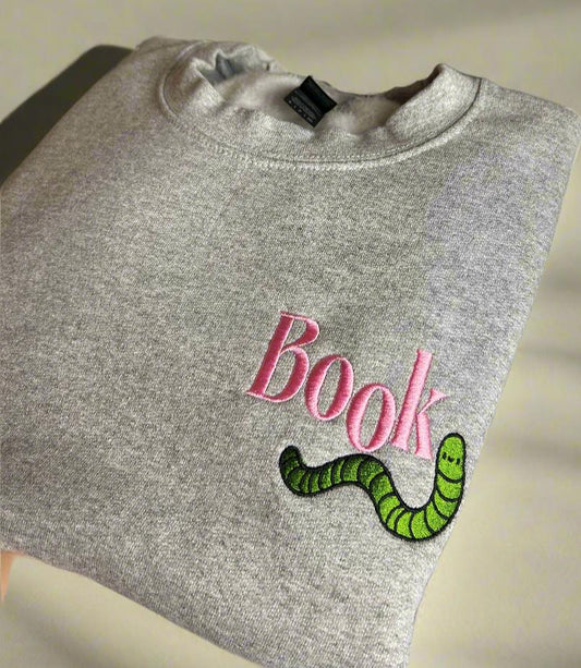 Embroidered Bookworm Unisex Sweatshirt