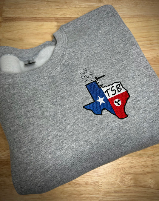 Texas Stick Burners Embroidered Crewneck (Left Chest Logo)