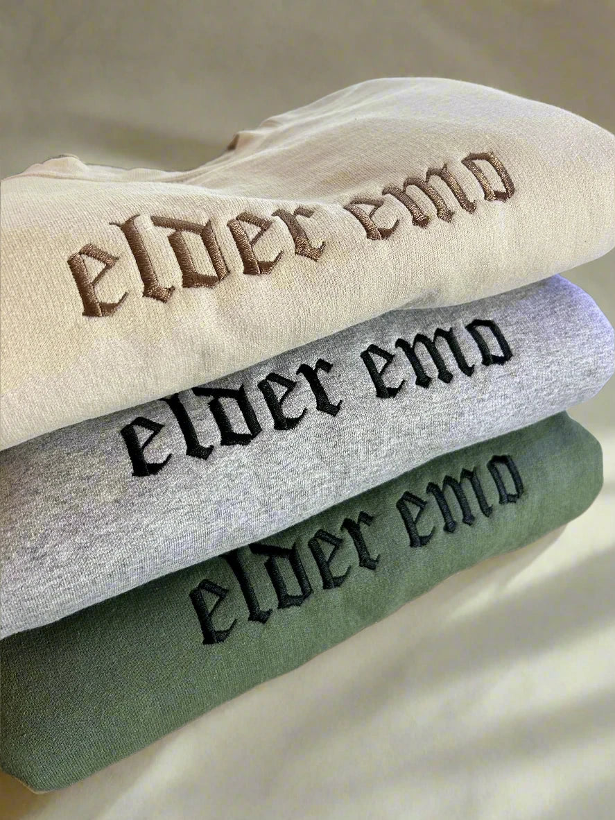 Elder Emo | Embroidered Crewneck Sweater