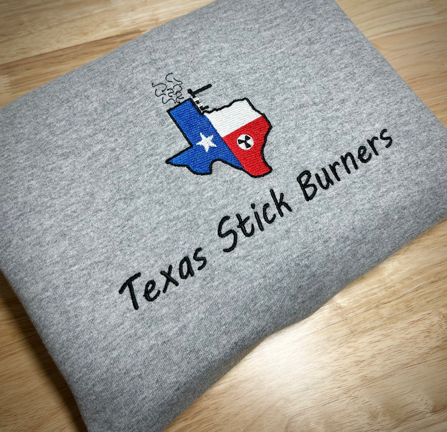 Texas Stick Burners Embroidered Crewneck (Full Chest Logo)