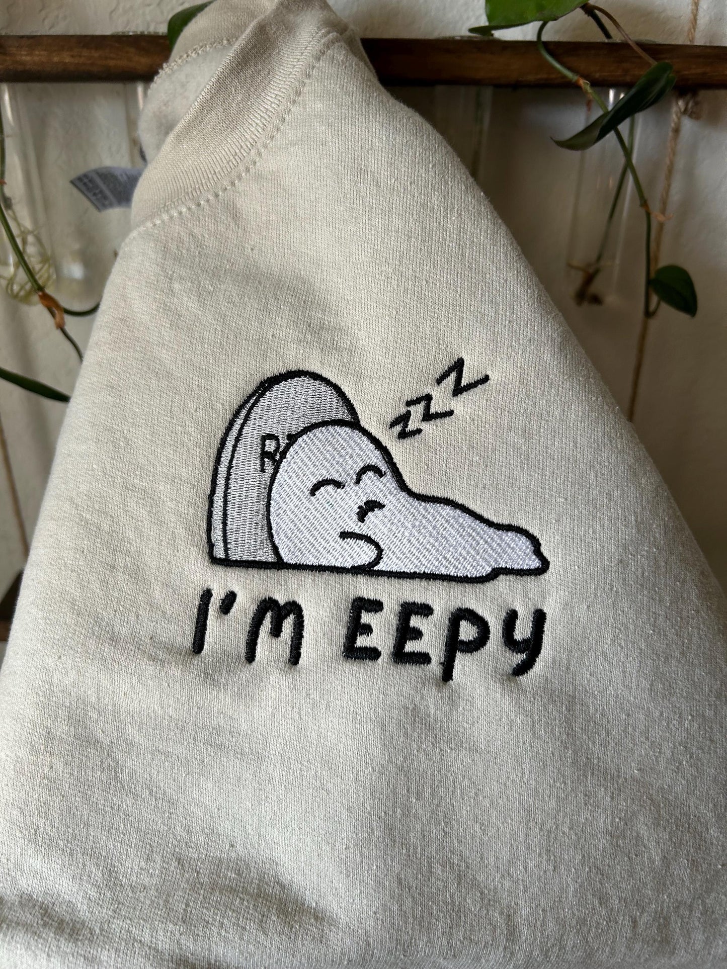 I’m eepy Ghost Embroidered Unisex Crewneck